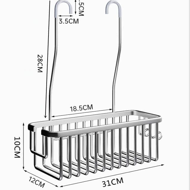Hanging Shower Basket for Shampoo and Soap, Black, No Drill Bathroom Storage Shelf