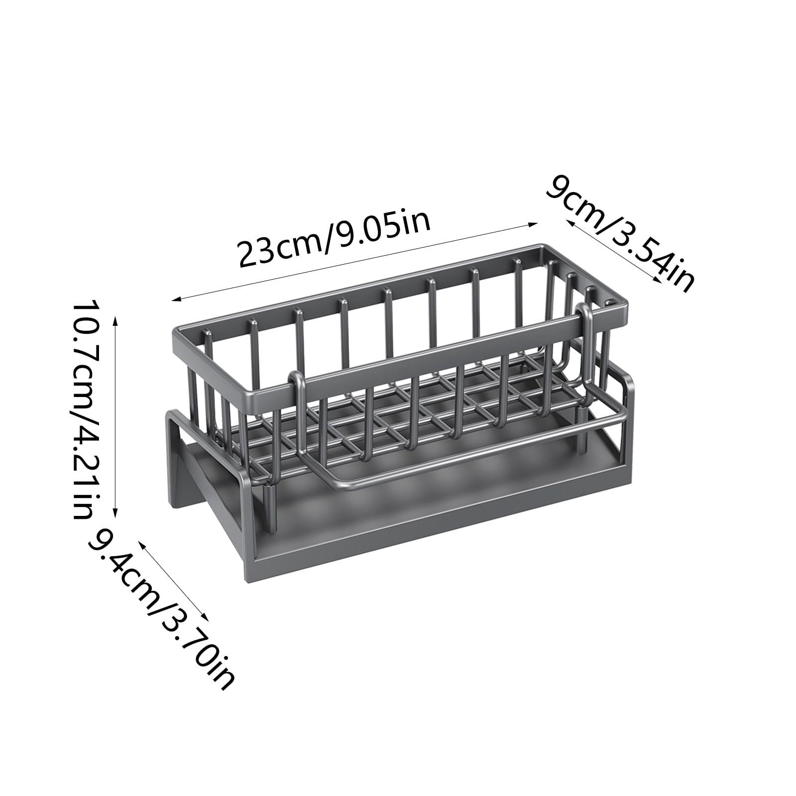PALIFEUR Sponge Holder for Kitchen Sink, Kitchen Sink Organizer Rustproof 304 Stainless Steel Detachable Dishcloth Rack Sink Caddy, Kitchen Sponge Holder Bathroom Organizer Brush Holder Storage Gray