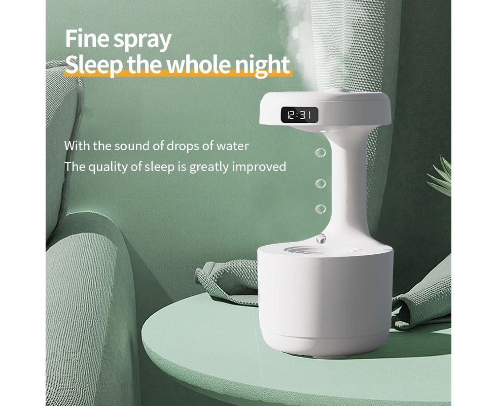 Anti-gravity water droplet backflow humidifier aromatherapy machine large-capacity mist essential oil office bedroom home sprayer white