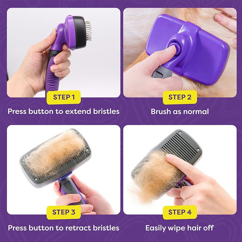 Self-Cleaning Pet Deshedding Brush – Large (Cats & Dogs)